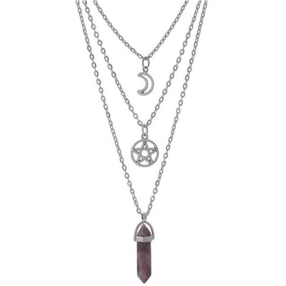 Jewelry - !!ONE LEFT!! Multilayered Star Moon Stone Necklace